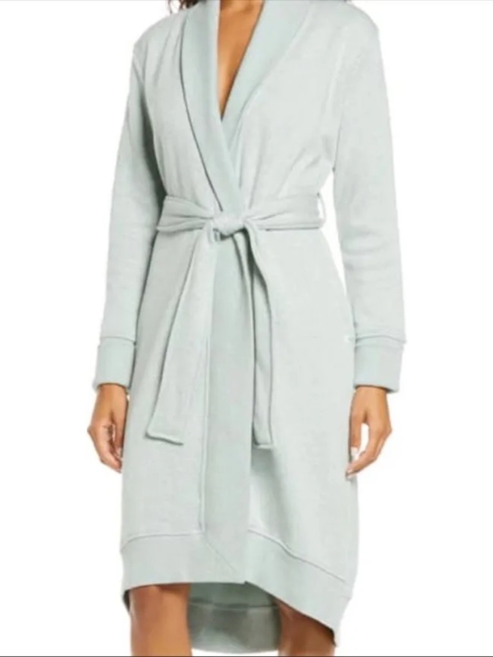 UGG Karoline Robe Seafoam Green Belted Shawl Collar Cozy Spa Robe Size S